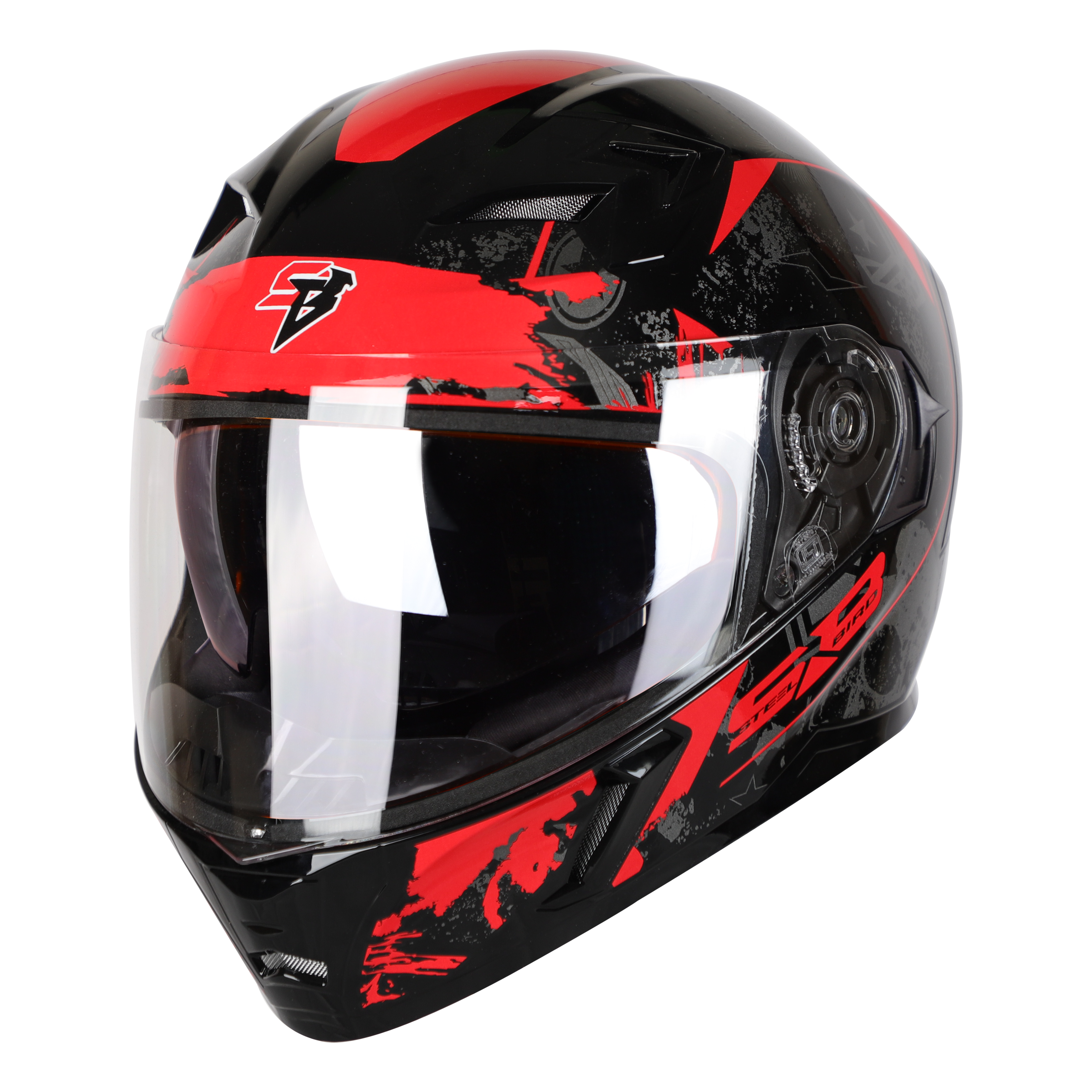 SBA-21 COMBAT GLOSSY BLACK WITH RED (WITH IINNER SHIELD & HIGH-END INTERIOR)